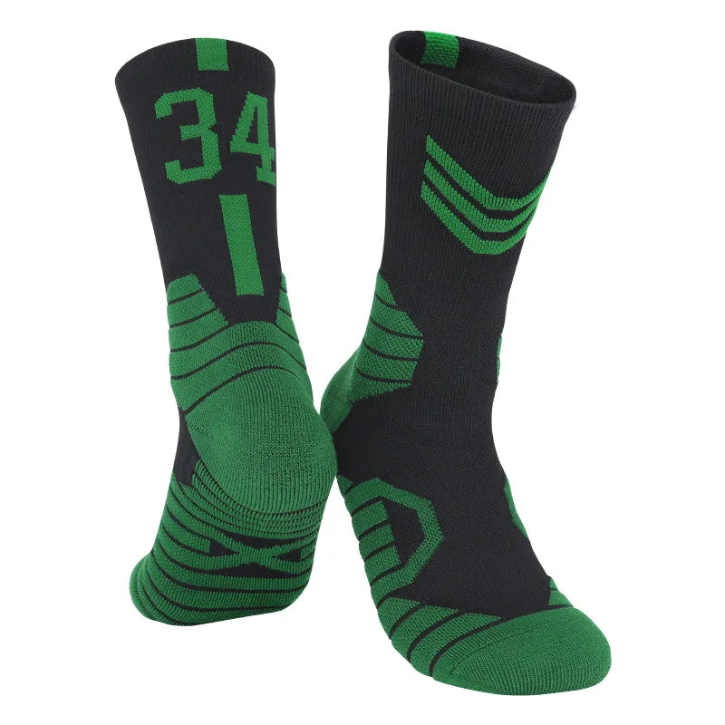 Men's Basketball Socks Number Sports Socks Thickened Towel Bottom Outdoor Cycling Running Basket Women Adult calcetines Socks