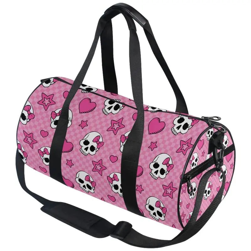 Black Skull Moth Duffel Bags Magic Skulls Sports Gym Bag Travel Luggage Overnight Bags for Men Women Duffel Bags for Traveling