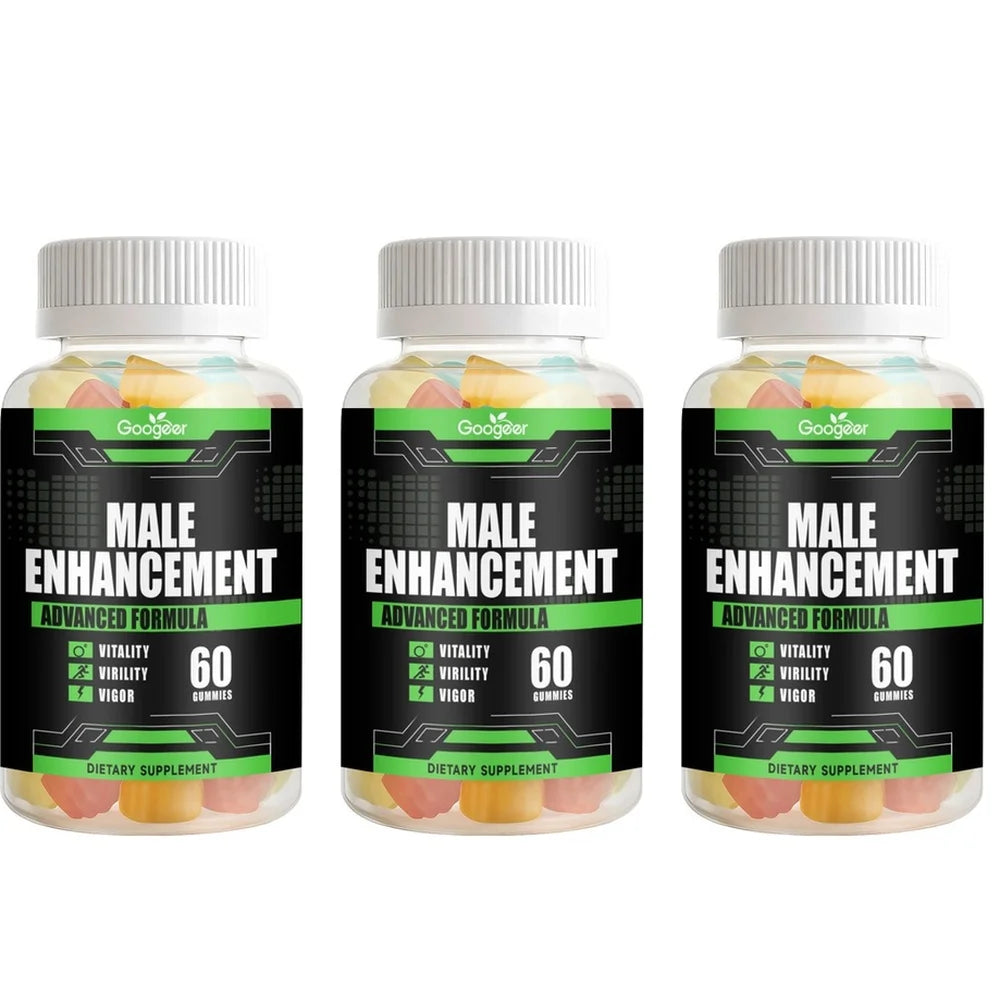 Googeer Men's Endurance Gummies, Energy and Vitality Support, Blood Flow & Post Training Muscle Recovery Support, 60 Count