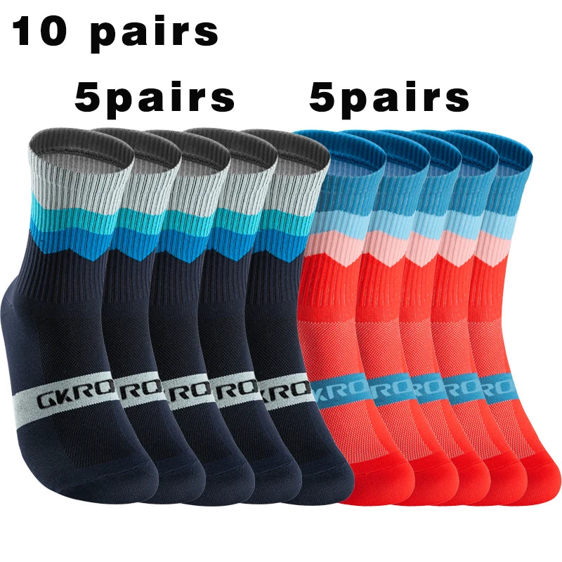 GKRQ 10 pairs Professional Cycling Socks Breathable Road Bicycle Socks Men Women Outdoor Sports Racing e Compression Cycling Fo