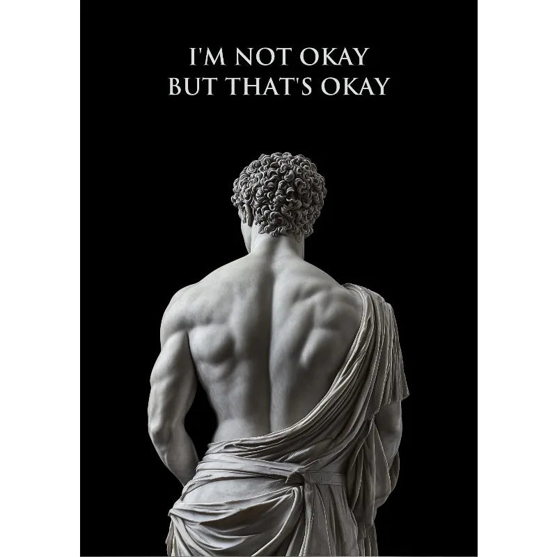 Retro Spartan Warrior Caesar Roman Statue Motivational Quotes Poste Canvas Painting Wall Art Pictures Home Gym Decor Gift