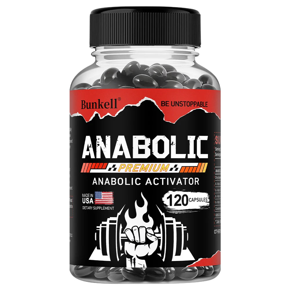 Men’s Muscle Builder Capsules, Lean Muscle Growth, Strength, Endurance, Recovery, Metabolism & Abs Support, 30/60/120 Capsules