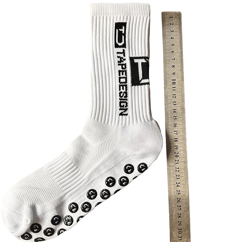 Kids Anti-Slip Football Socks - 1 Pair Breathable Athletic Grip Socks for Soccer Training & Sports 