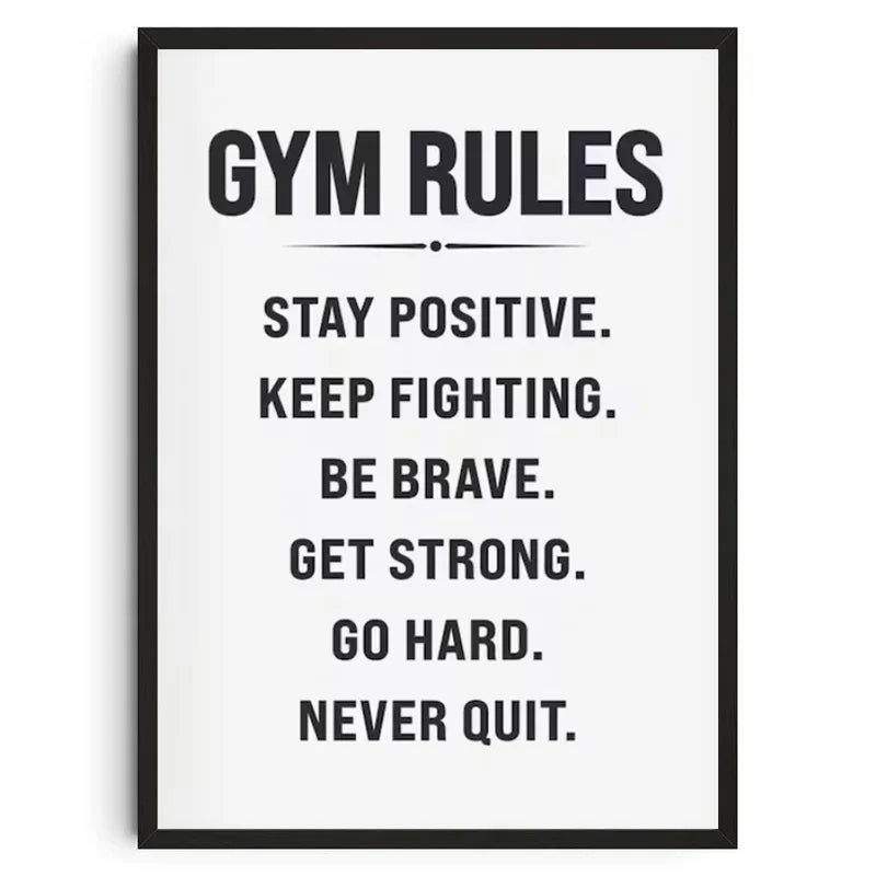 Gym Wall Art Poster Gym Inspirational Poster Home Gym Wall Decoration Gym Slogan Canvas Printing Decorative Painting Frameless