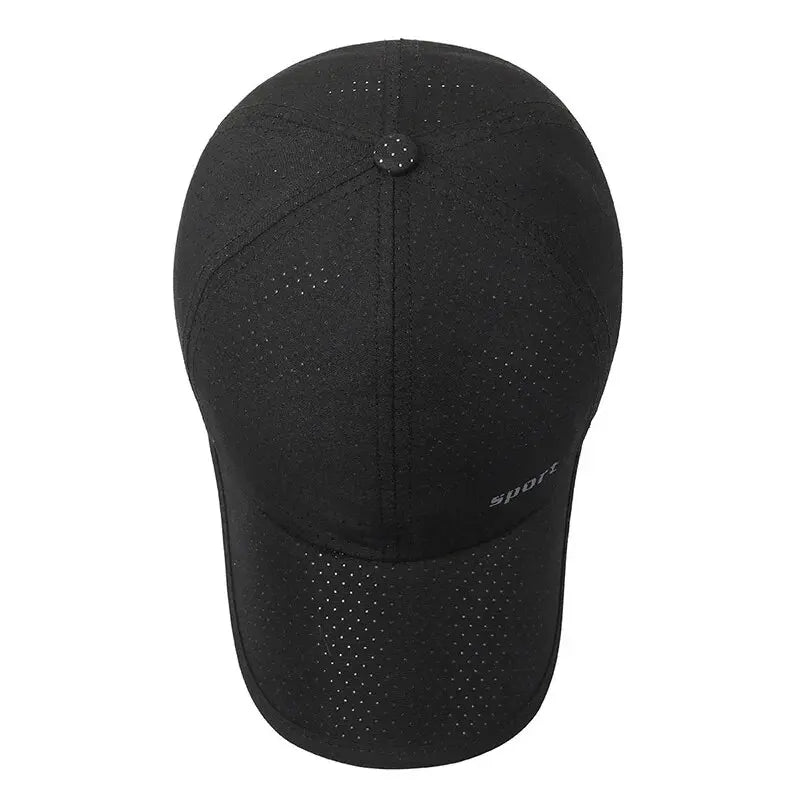 Edging Quick-Drying Hat Casual Versatile Trendy Baseball Cap Men's Fashion Outdoor Sports Breathable Black Cap Women