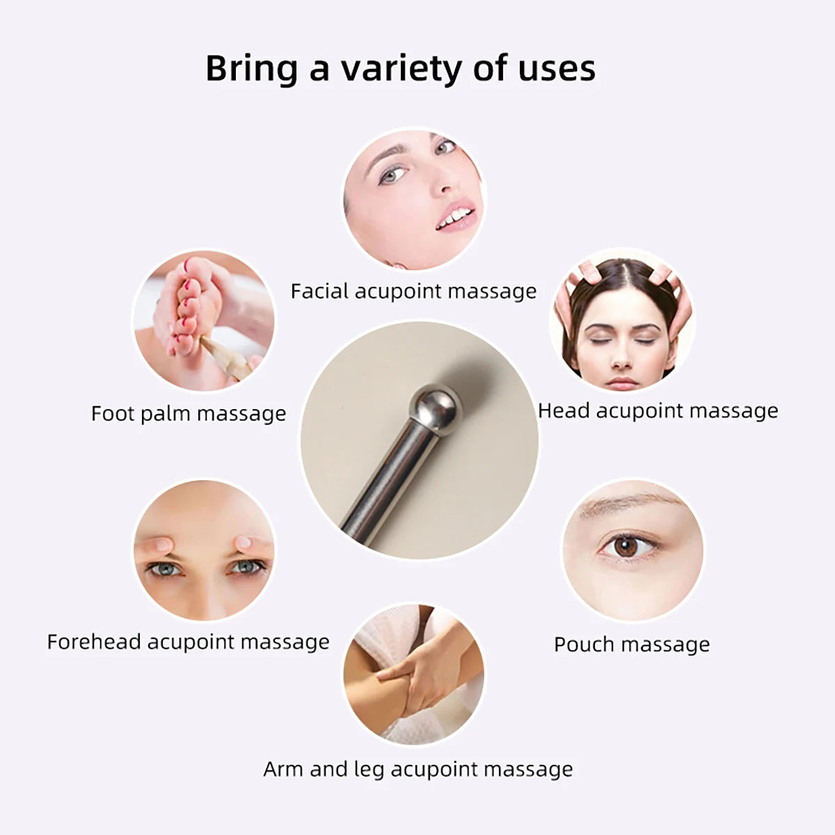 1pc Stretchable Massage Stick - Stainless Steel Acupuncture Rod - Facial Acupoint Pointing and Stiffening Massage Tool