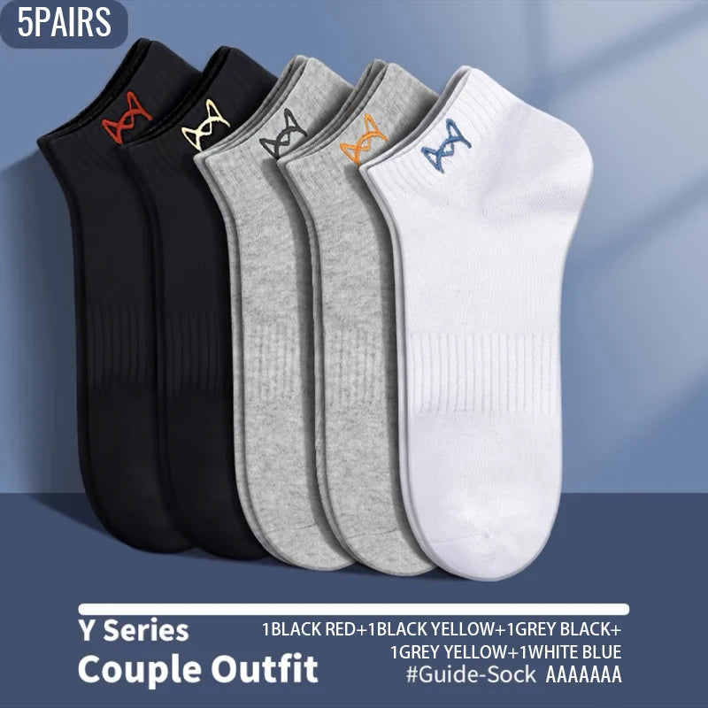 MiiOW Pure Cotton Short Sock Men Sport Non-Slip Invisible Ankle Sock Summer Anti Sweat Deodorant Breathable Business Dress Sock