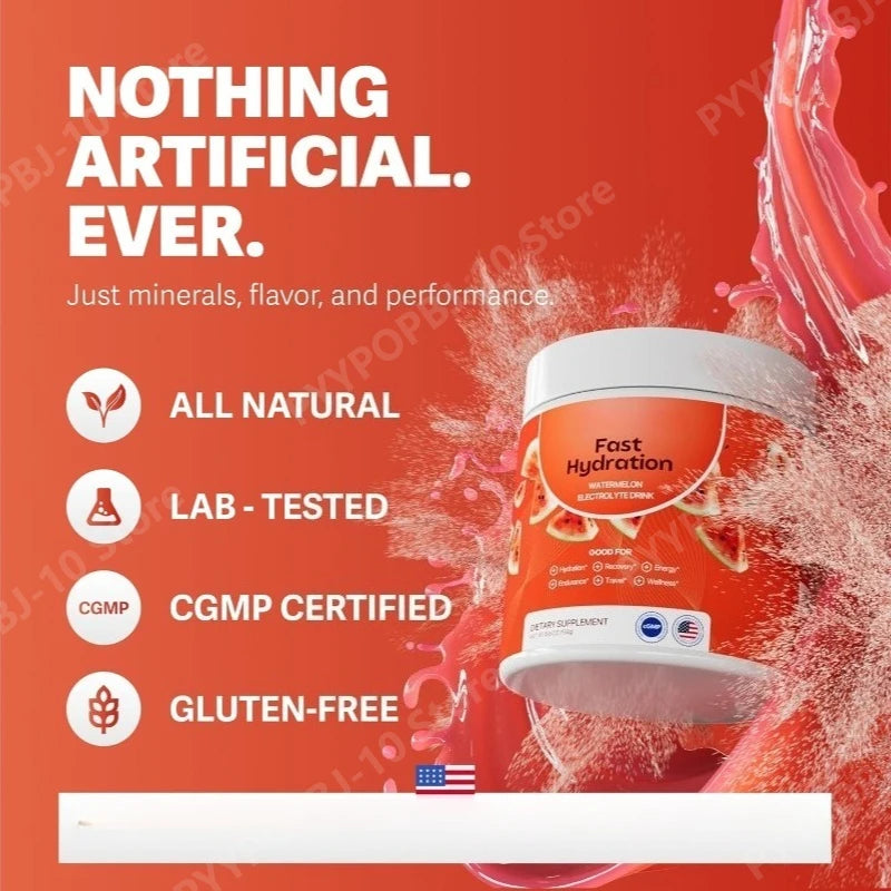 Electrolyte Supplements Watermelon Flavor Sugar Free Hydration Mix with Sodium Potassium Magnesium Calcium Travel Jar