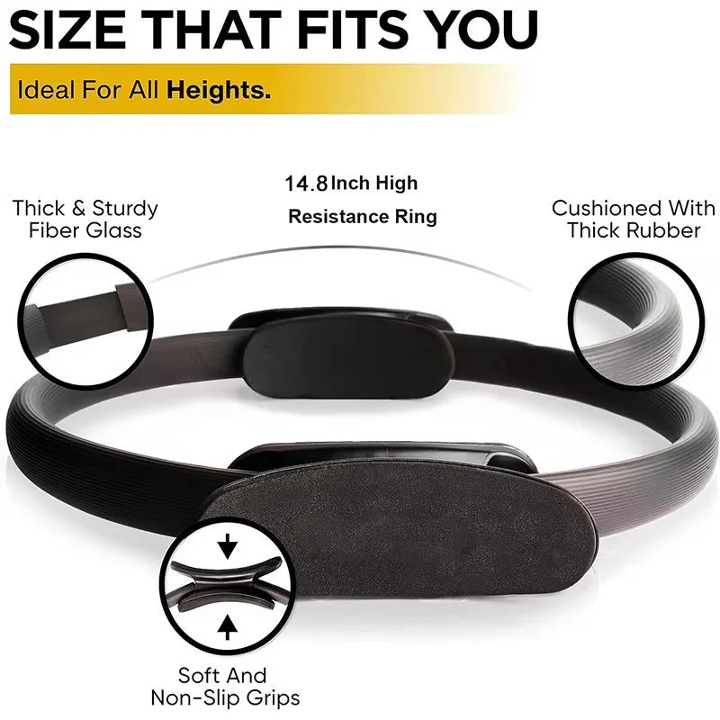 Yoga Ring Pilates Ring Women Girl Fitness Exercise Home Resistance Elasticity Yoga Gym Workout Pilates Circle Yoga Circle 