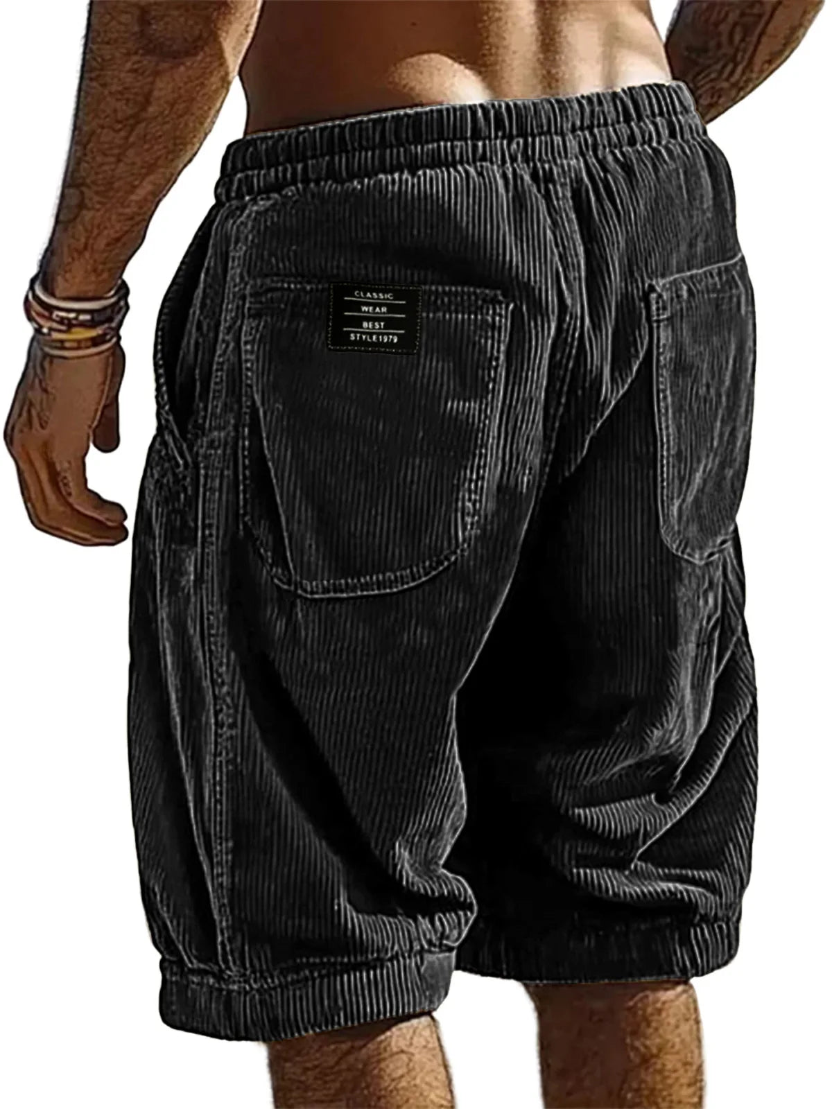 2026 New Men's Retro Corduroy Casual Shorts Men Fashion Solid Sweatpants Harajuku Corduroy Short Pants New Men Clothing Roupas