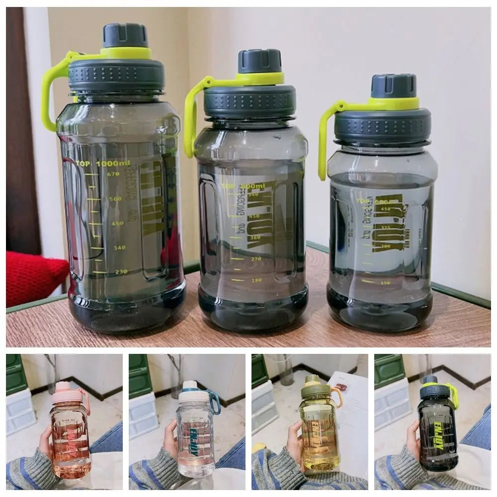 Plastic Sport Bottle Fitness Water Bottle Leakproof Water Bottle 600ml/800ml/1000ml High Temperature Resistant Water Cup Summer