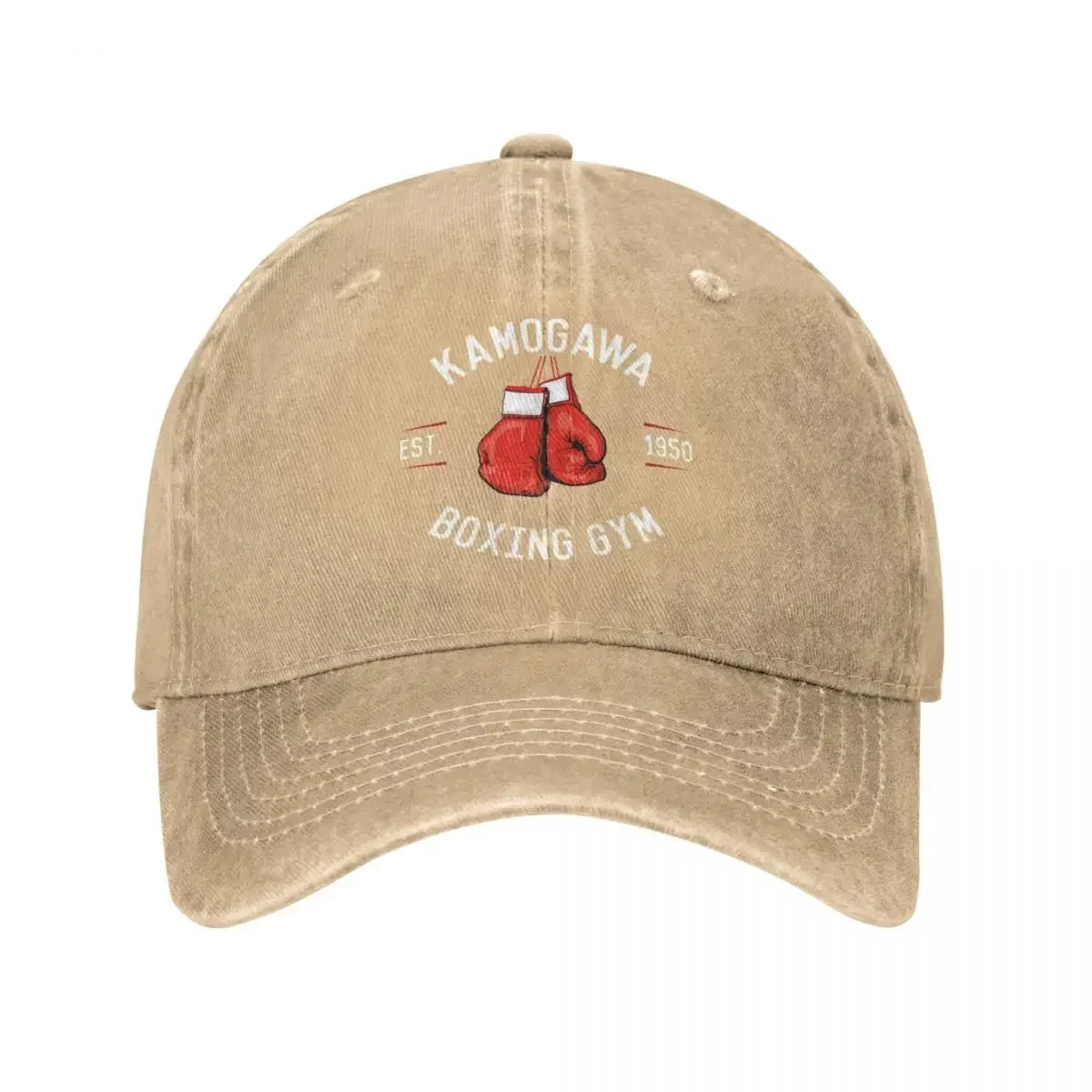 Vintage Hajime No Ippo KBG Design Baseball Caps for Men Distressed Denim Headwear Kamogawa Boxing Gym Outdoor Adjustable Fit Hat