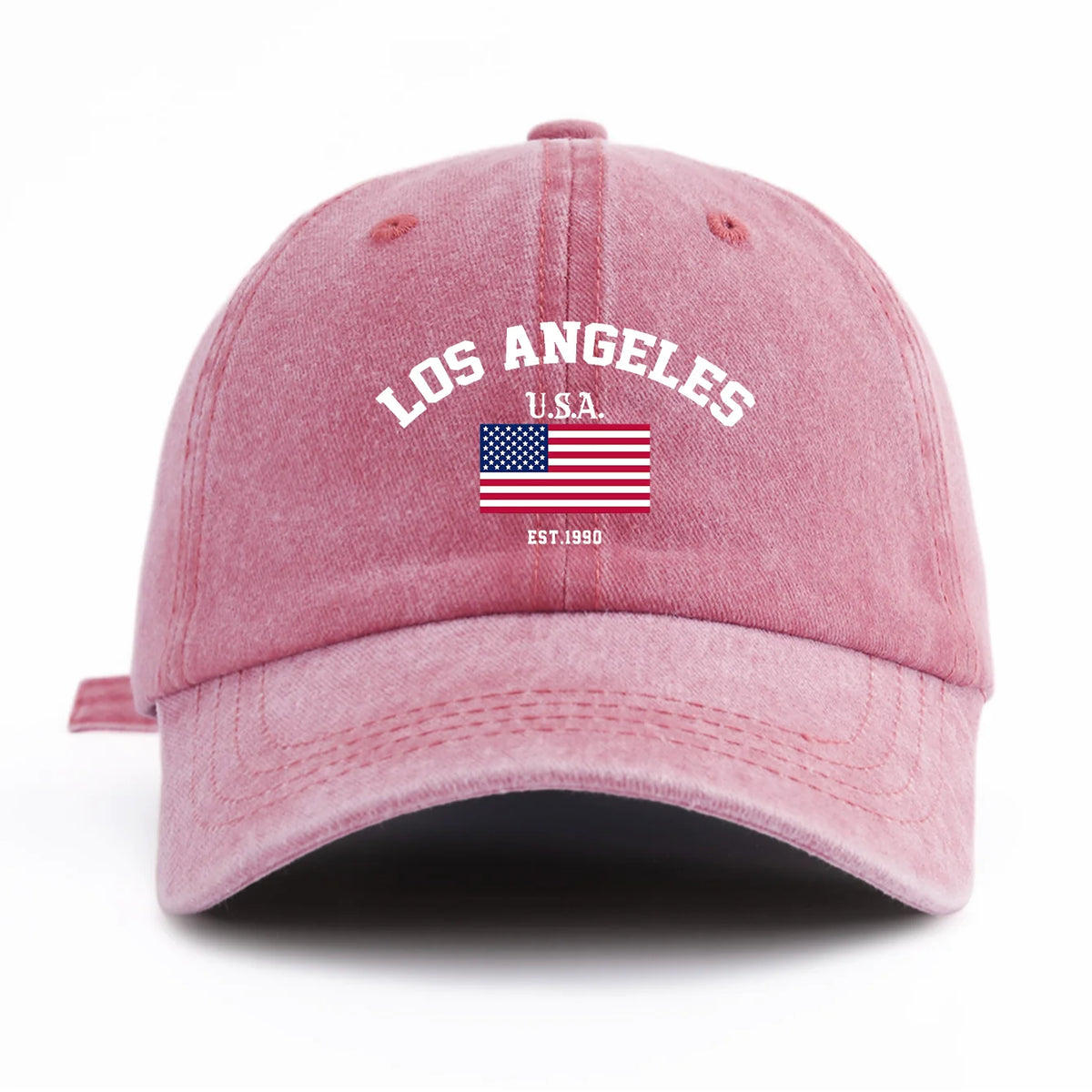 1pc LOS ANGELES Print Washed Baseball Cap for Adults,Minimalist Retro Style Casual Soft Adjustable Dad Hat,Perfect As Gift