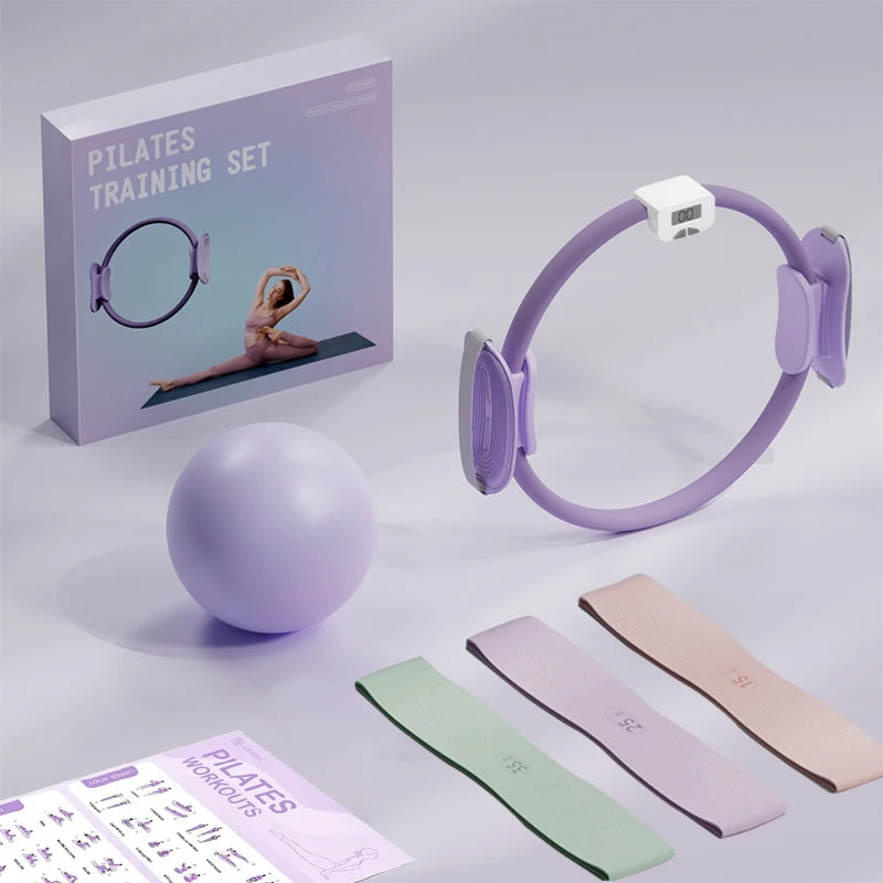 Pilates Ring Fitness Circle - Lightweight & Durable Foam Padded Handles, Flexible Resistance Exercise Equipment for Toning Arms,