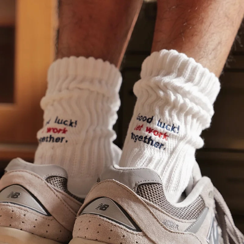 4 Pairs Men's Cotton Work Socks Cushioned Long Running Breathable Ankle Crew Socks Casual Socks for Men Cycling Socks