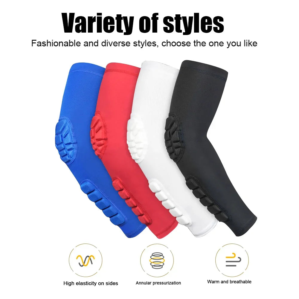 1Pcs Elbow Pads Compression Shooter Sleeves Men Women Arm Sleeve with Pad for Basketball Football Volleyball Cycling Running