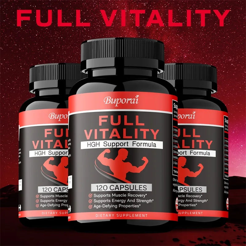 Full Vitality HGH Supplement for Men and Women - Support Muscle Growth & Healthy Levels of Human Growth Hormone