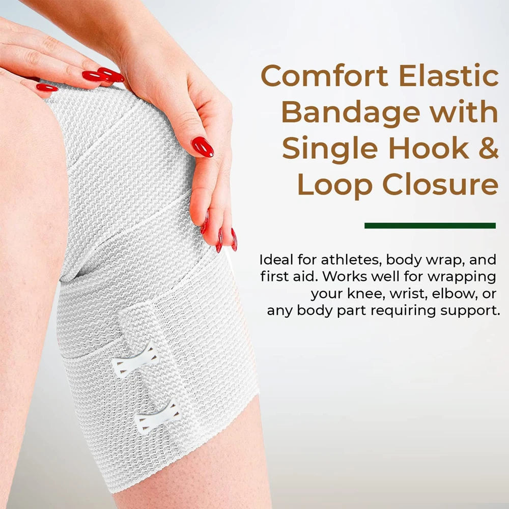1 Roll Elastic Bandage Wrap,Stretch Compression Bandage Stretches up to 450cm for Sports, Sprains, Calf, Ankle, Foot