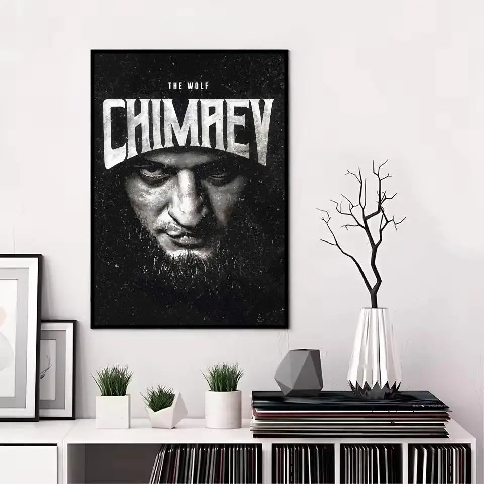Khamzat Chimaev Painting Calligraphy Canvas Poster: Crease Free Waterproof Durable All Space Wall Decor