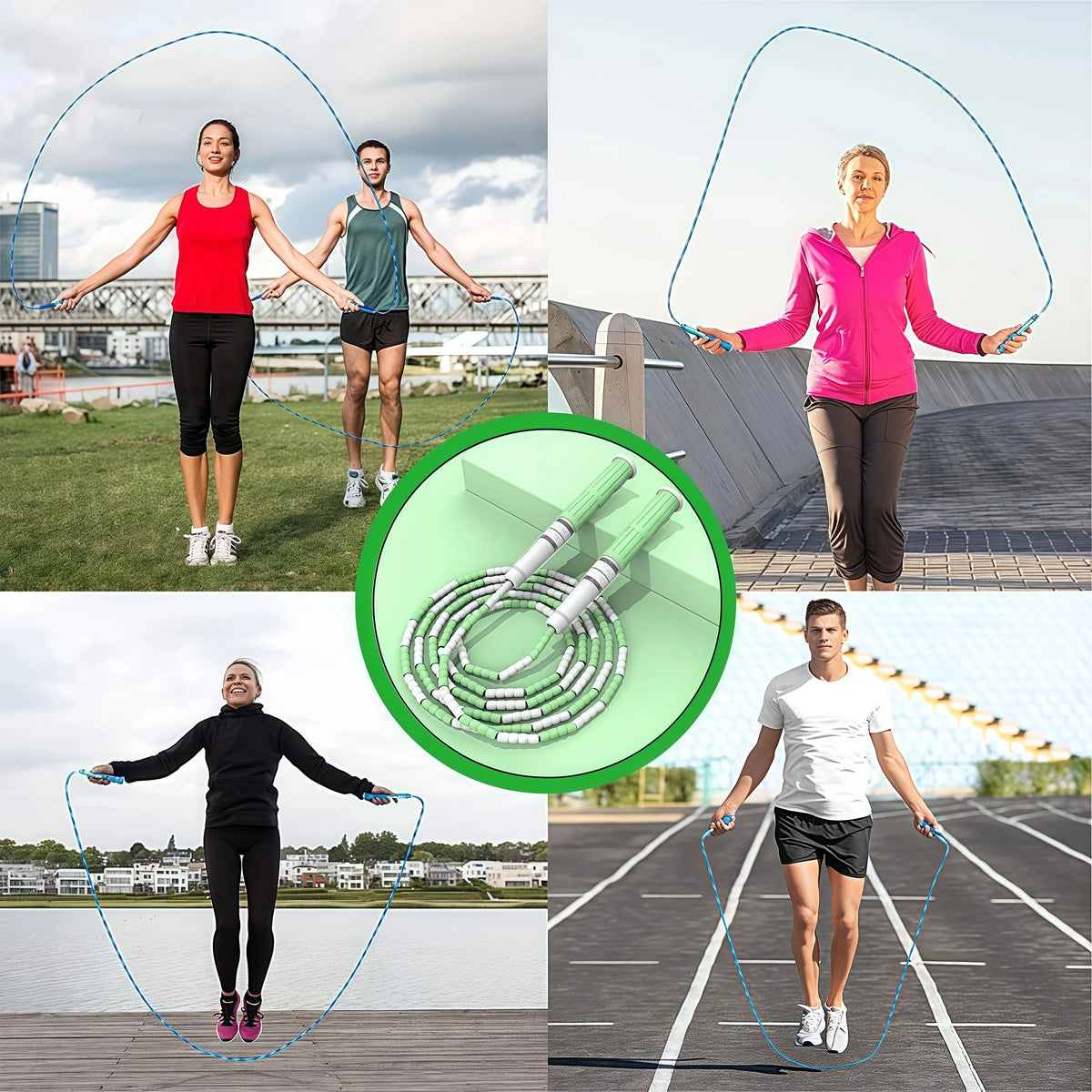 Bamboo Joint Soft Bead Skipping Rope Anti-Skid Segmented Fitness Jump Rope Professional Anti Slip Sports Rope Children