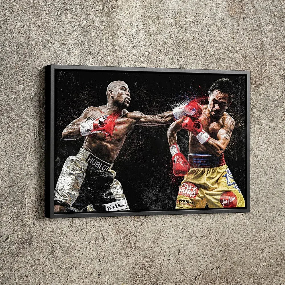 Mike Tyson Vs Muhammad Ali Boxing Wall Art, HD Canvas Print Poster, Suitable for Home, Living Room, Room Decoration