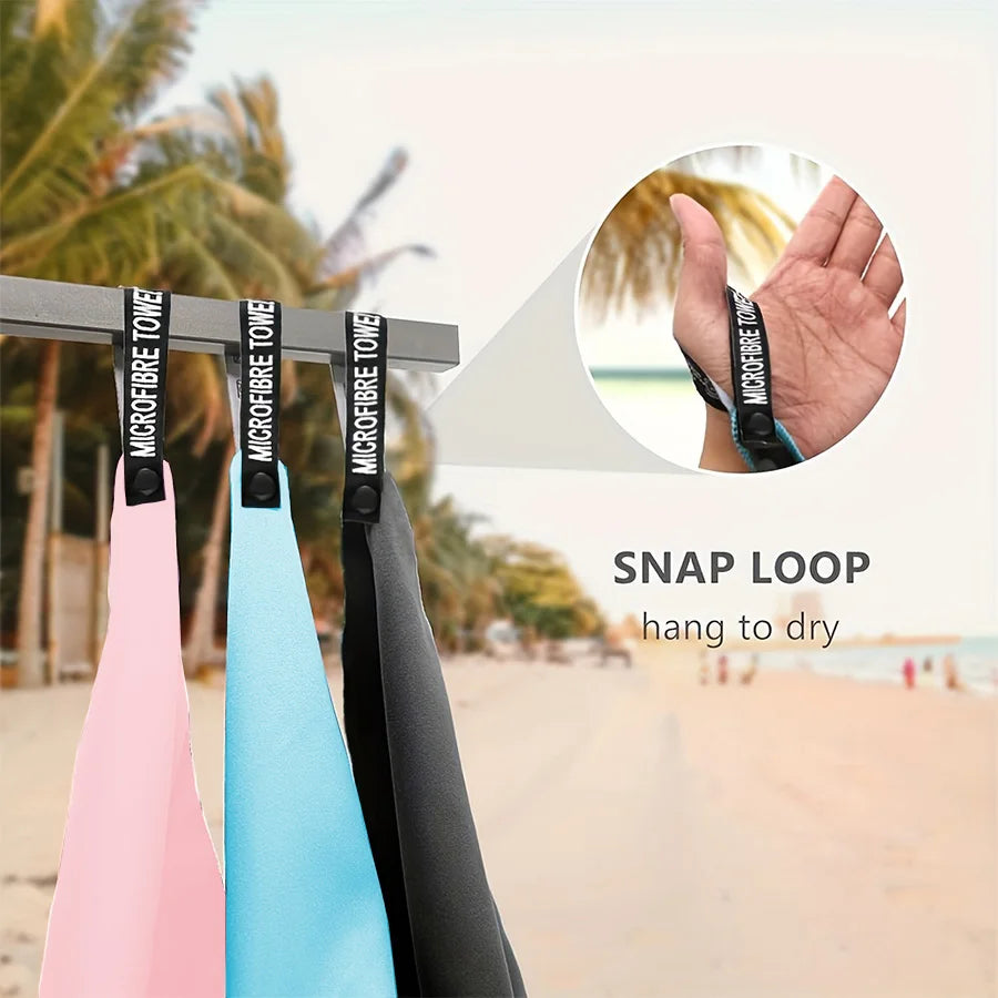 Microfiber Quick-Dry Lightweight Sandproof Towel Portable Compact for Swim Yoga Gym Beach Travel Sports Supplies