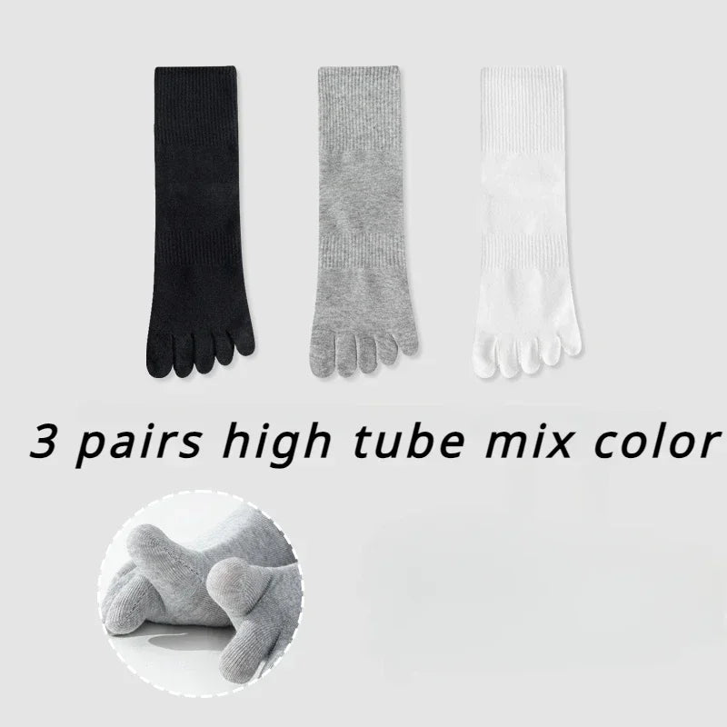 3 Pairs High Quality Cotton Toe Socks Men Five Finger Socks Men Anti-slip Crew Ankle Socks with Separate Fingers Men Comfortable