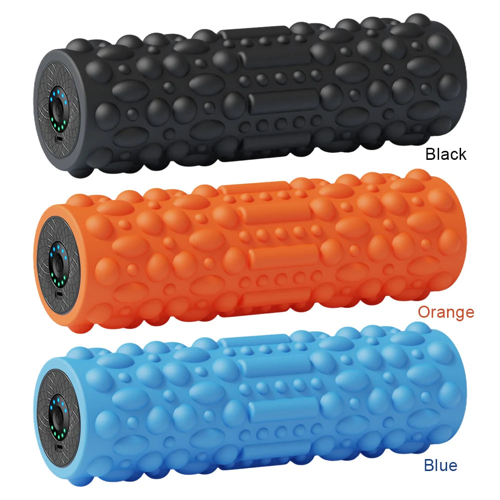 Electric Vibrating Foam Roller Yoga Column Rechargeable Exercise Roller 5 Modes Muscle Roller for Bodybuilding