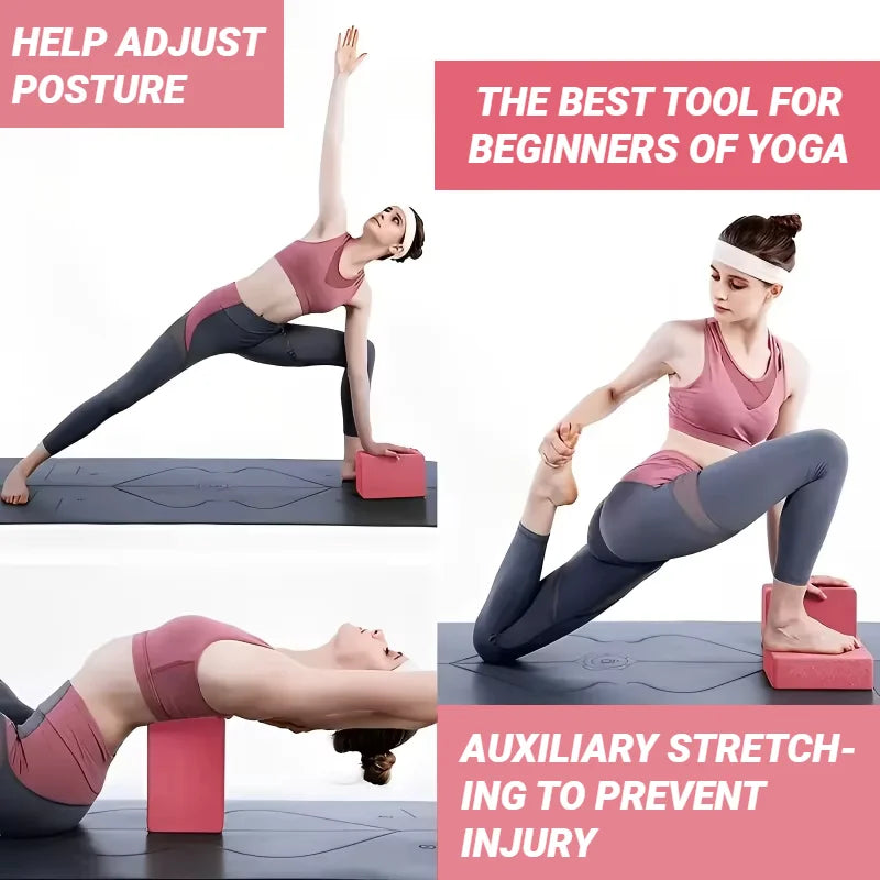 1-2 Pcs Yoga Blocks Bulk Eva Foam Block Pack Exercise Brick Foam High Density Soft Non Slip Yoga Accessories for Exercise