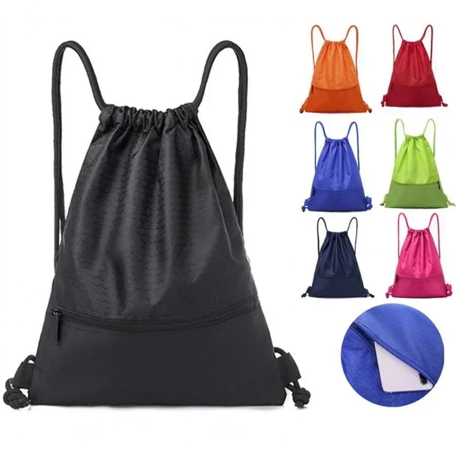 Outdoor Sport Drawstring Pocket Simple Backpack Men's and Women's Fitness Backpack Lightweight Basketball Bags Oxford Zipper Bag