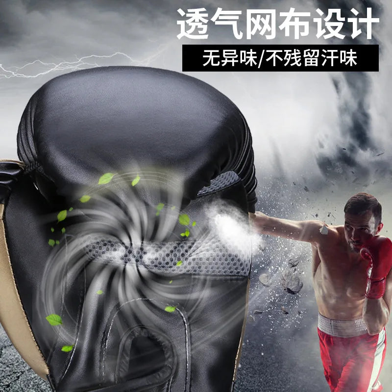 Breathable PU Leather Boxing Gloves for Kids & Adults 12oz 14oz 16oz Professional Training Gloves for Taekwondo And Muay Thai
