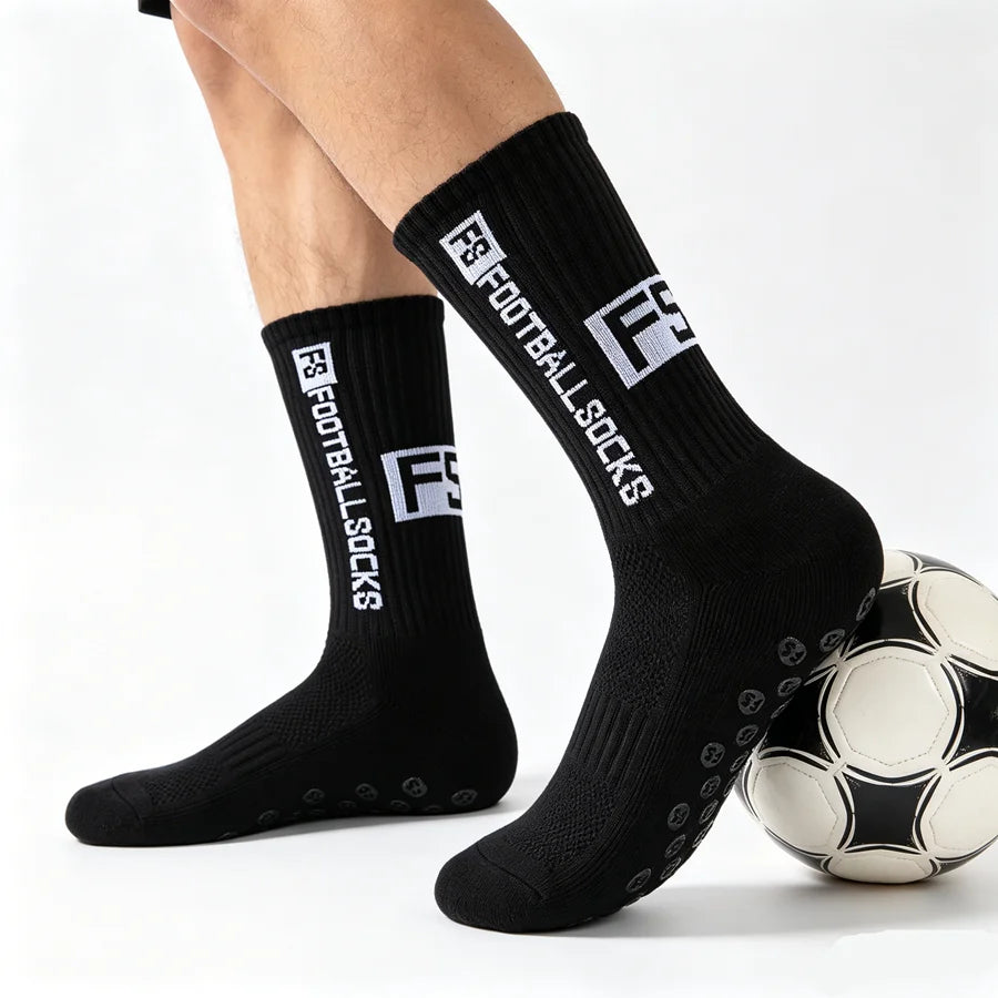 1 Pair Men's Women's Anti Slip Grip Baseball Rugby Breathable Shockproof Towel Bottom Athletic Exercise Socks