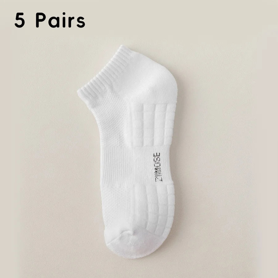 1pc 4pcs 5pcs 10pcs Socks Men's Cotton Spring Towel Bottom with Velvet Mid-tube White Stockings Thickened Sports Basketball Sock