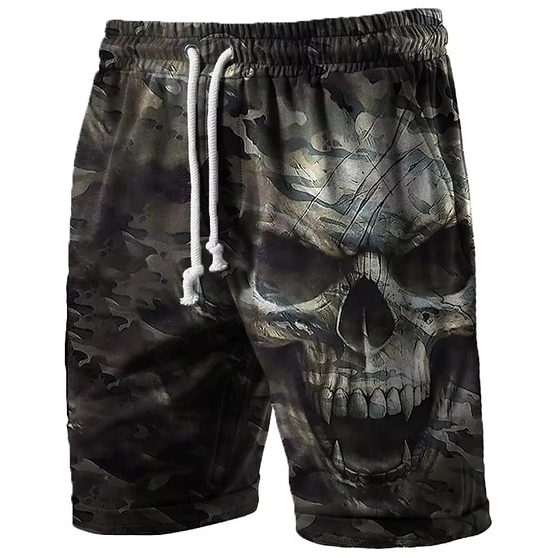 Fashion Horror Skull Pattern Beach Shorts For Men Fashion Summer 3D Printed Swim Trunks Loose Streetwear Hip Hop Short Pants