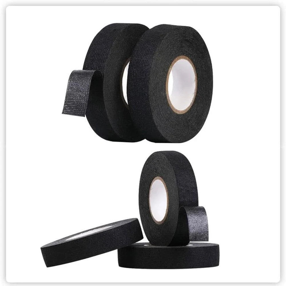 15/25M Wire Harness Automotive Cloth Tape Adhesive High Noise Resistance Heat Proof Fabric Electrical Tape for Wrapping Wiring