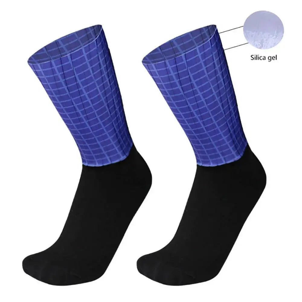New Pro Socks Team Aero Anti Slip Silicone Cycling Socks Men Bicycle Sport Running Bike Socks Calcetines Ciclismo