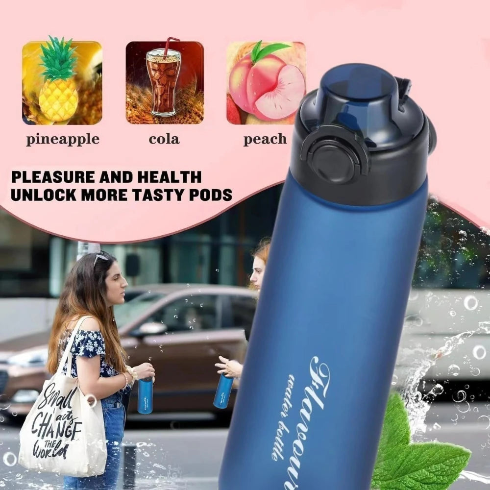 900ml Creative Crooked Neck Fruit Flavoured BPA Free Water Bottle Outdoor Sports Scent Gradient Bottle with 5 Random Flavors