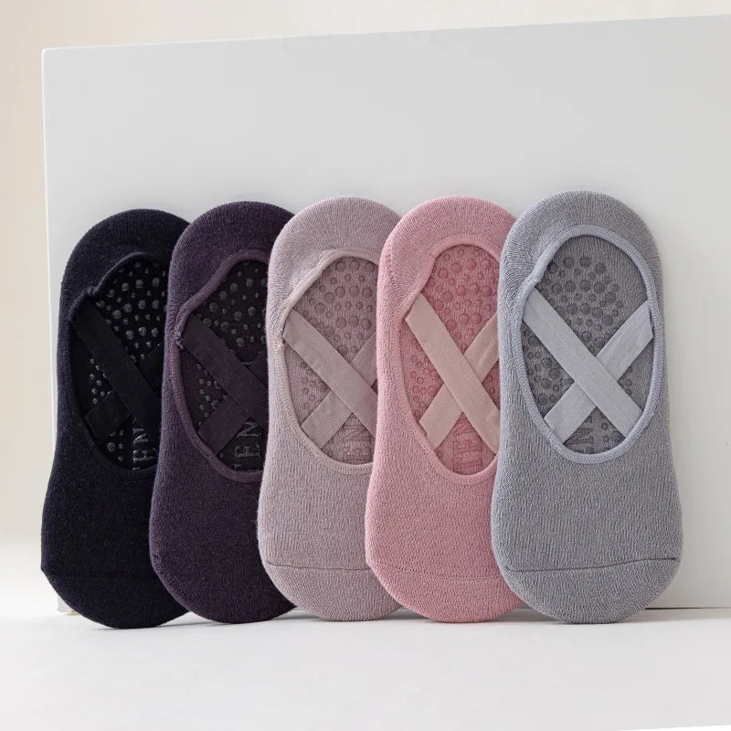 1Pair Professional Yoga Socks Women Cotton Silicone Non-slip Pilates Grip Towel No-Show Barre Sock EUR 34-39