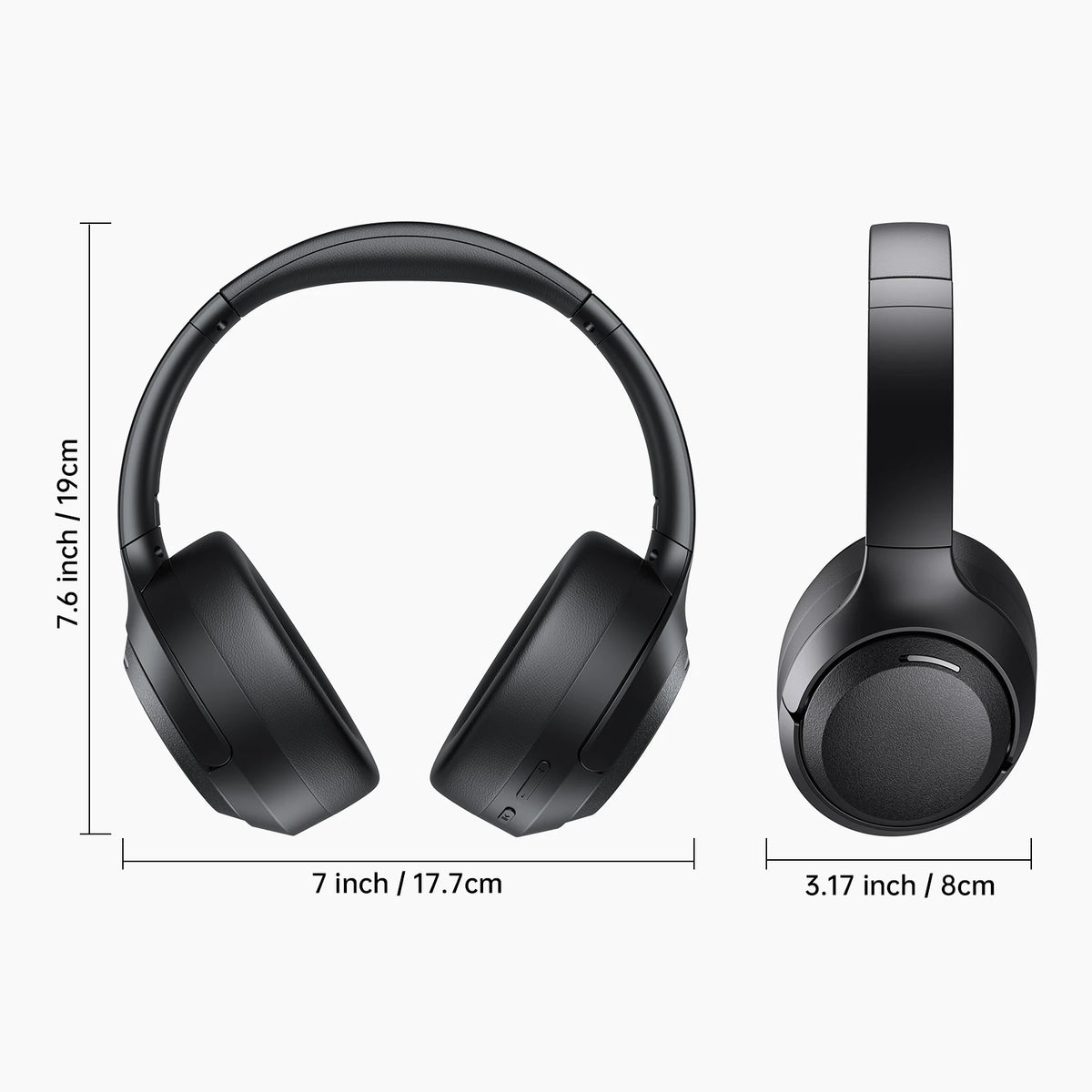 Bluetooth Headset Wireless Headphones with ANC Noise Cancelling HiFi Stereo Sound Hi Res Audio ENC Microphone 100H Playtime Deep Bass Premium Sound Comfortable Fit for Music Office Travel iPhone Android PC Mac