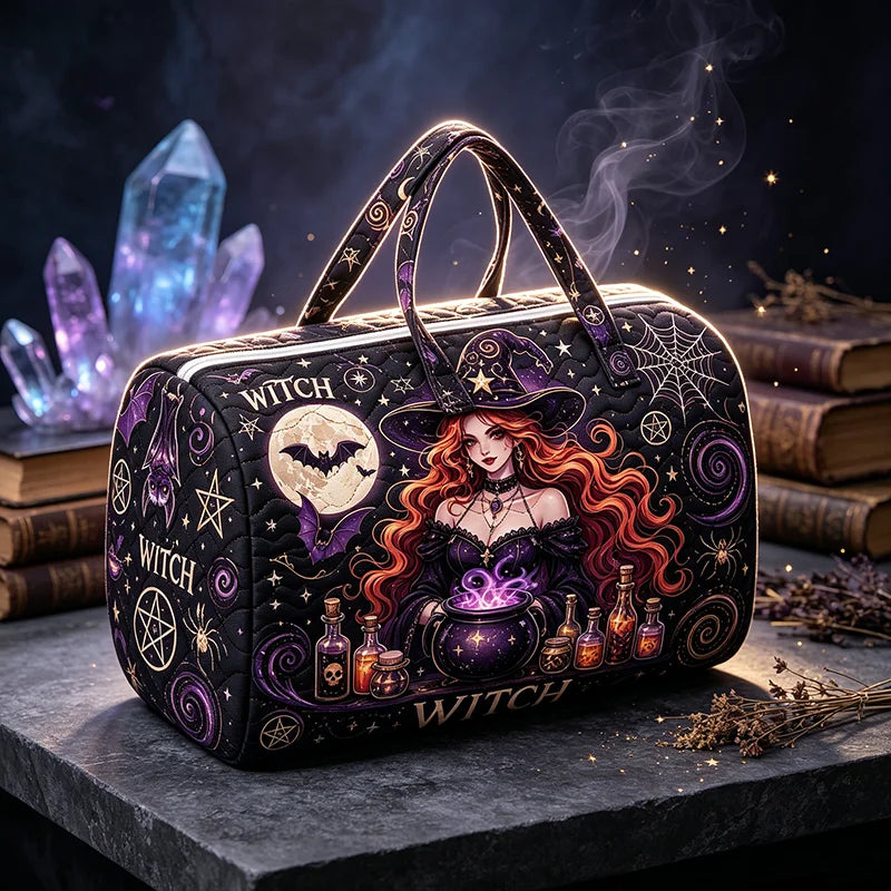 Dark Gothic Black Pentagram Witch Travel Totes Women Men Duffle Bags Outdoor Yoga Gym Storage Bags Halloween Travel Bag