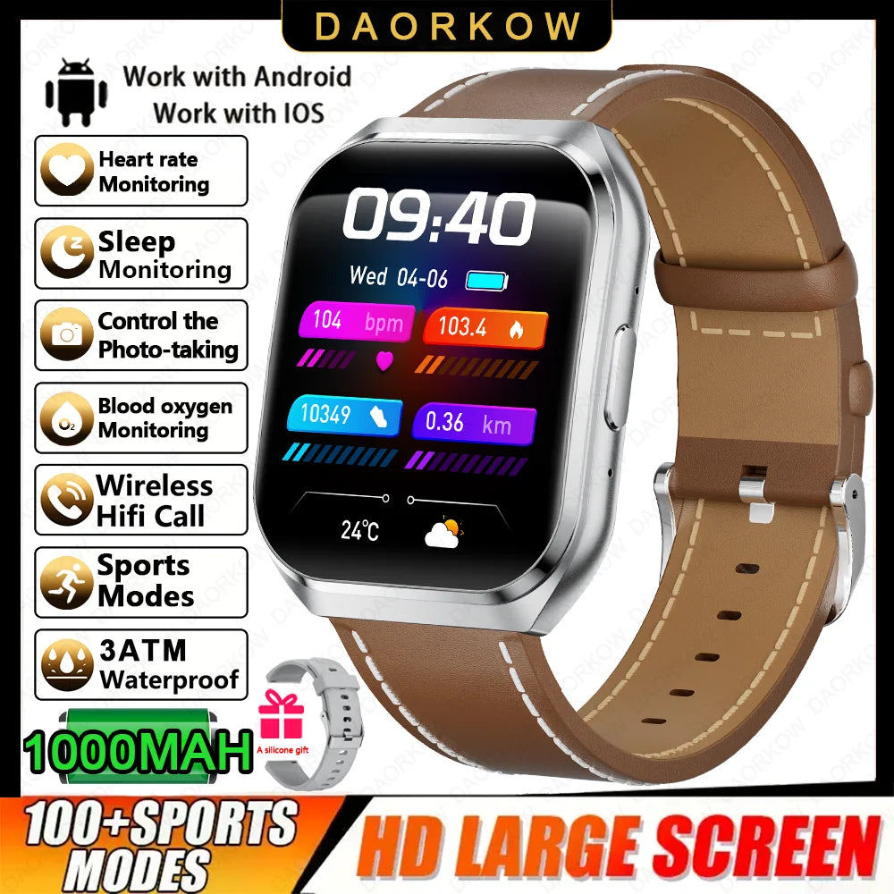 2026 NEW Smart Watch 1000mAh Large Battery Sports Modes Tracker Heart Rate Bluetooth Call 1.83'' HD Screen Waterproof GPS Woman