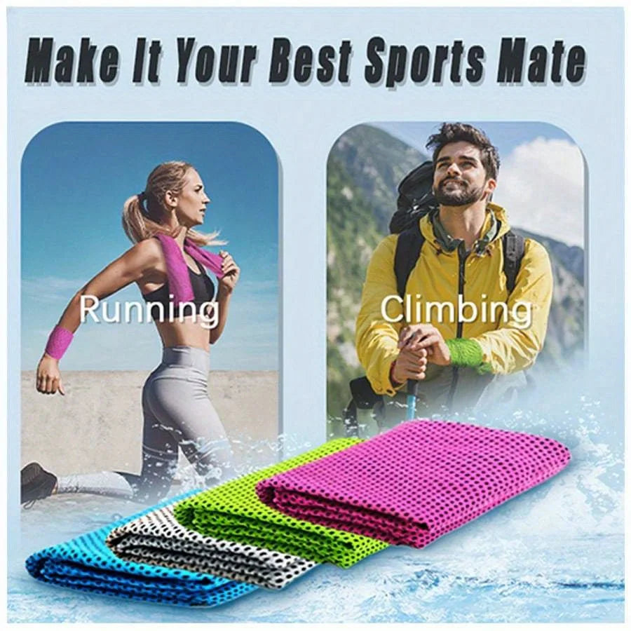 4pcs Sports Cooling Towels (100x30cm), Soft Breathable Quick Drying Towel For Outdoor, Gym, Yoga, Exercise, Fitness, Running