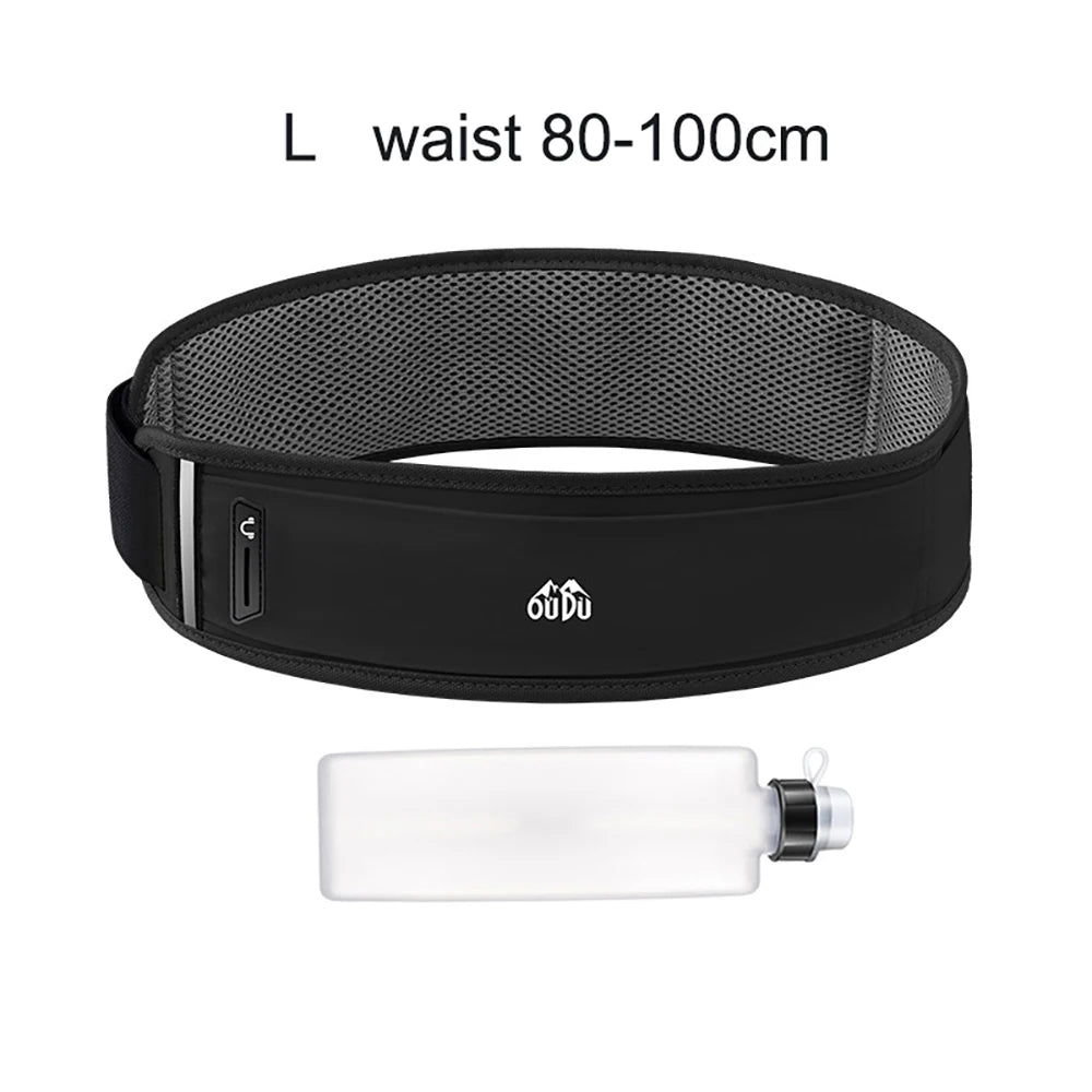 Running Belt Waist Bag with Water Bottle 330ml Women Sports Fanny Pack Men Phone Pouch Jogging Gym Bags Hydration Run