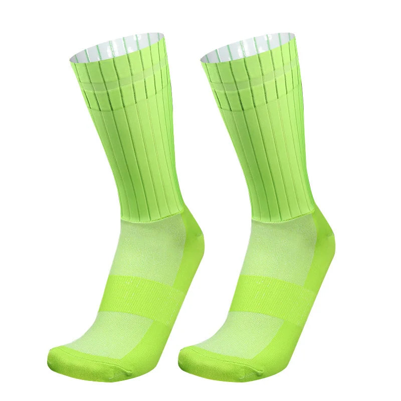 Aero Silicone Summer Anti Slip Socks Whiteline Cycling Socks Men Bicycle Sport Running Bike Socks Calcetines Ciclismo
