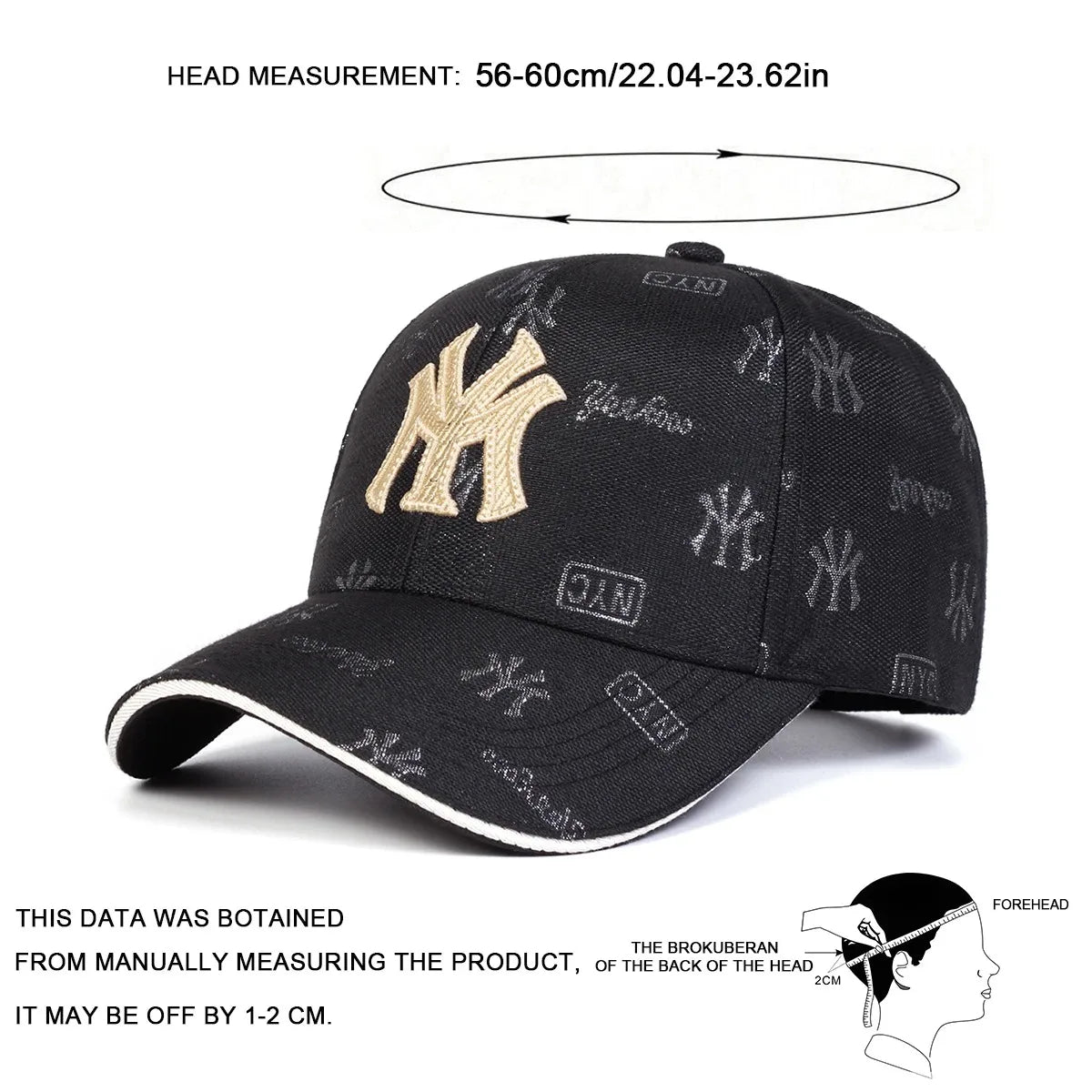 Unisex MY Letter Embroidery Baseball Caps Spring and Autumn Outdoor Adjustable Casual Hats Sunscreen Hat Sports Cap