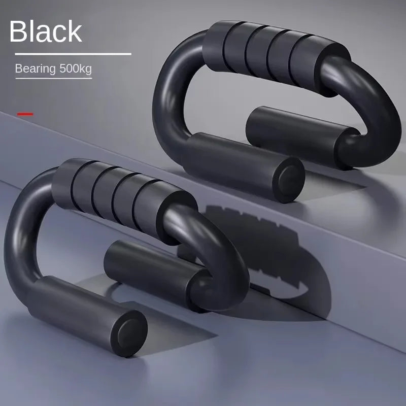 S Shape Push-up Handles No-Slip Foam Handle Push Up Stand Aluminium Alloy Exercise Board Home Fitness Chest Training Equipment