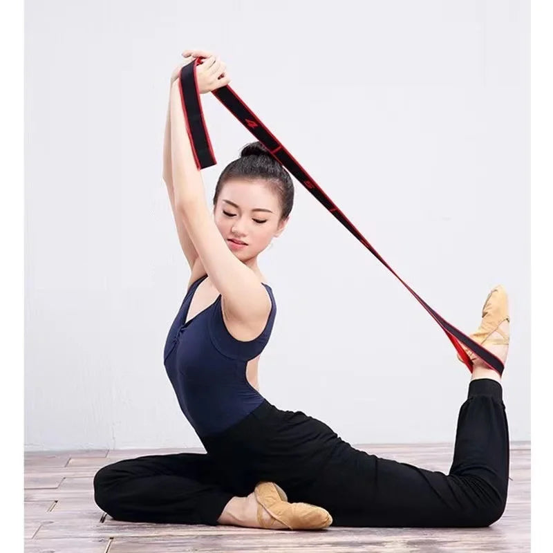 Yoga Pull Strap Belt Girl Elastic Latin Dance Stretching Band Loop Yoga Pilates GYM Fitness Exercise Resistance Band With Number