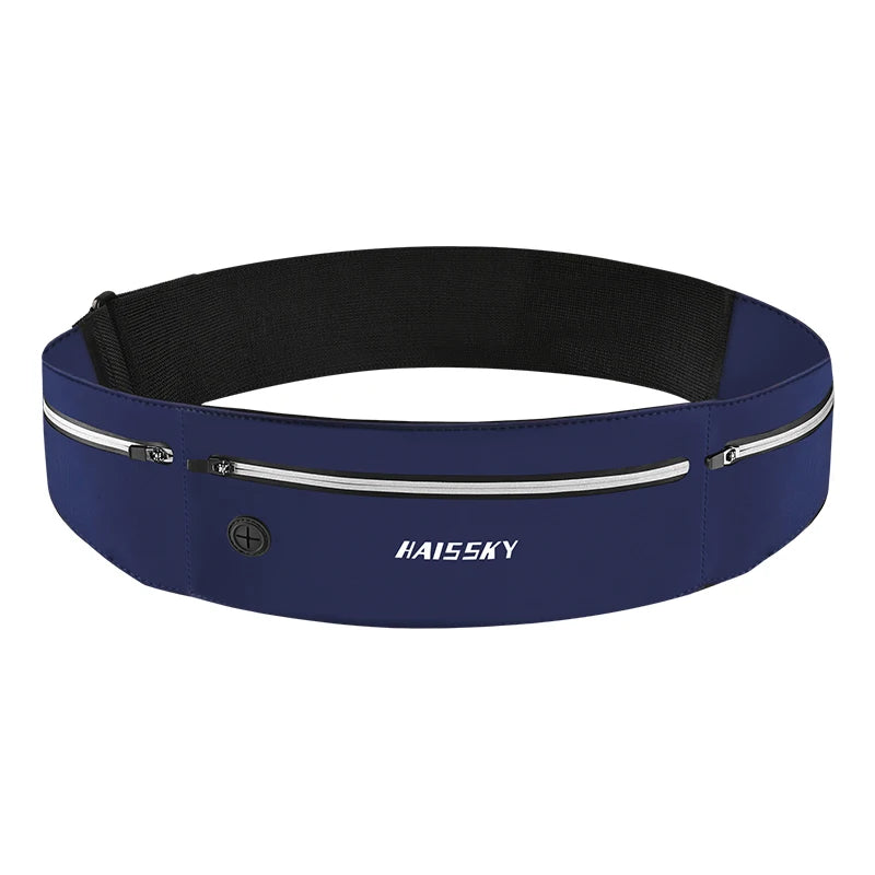 HAISSKY Ultra-thin Waistband Running Bags Men Women Outdoor Sports Fitenss Elastic Adjustable Waist Pack For Phone Earphone Keys