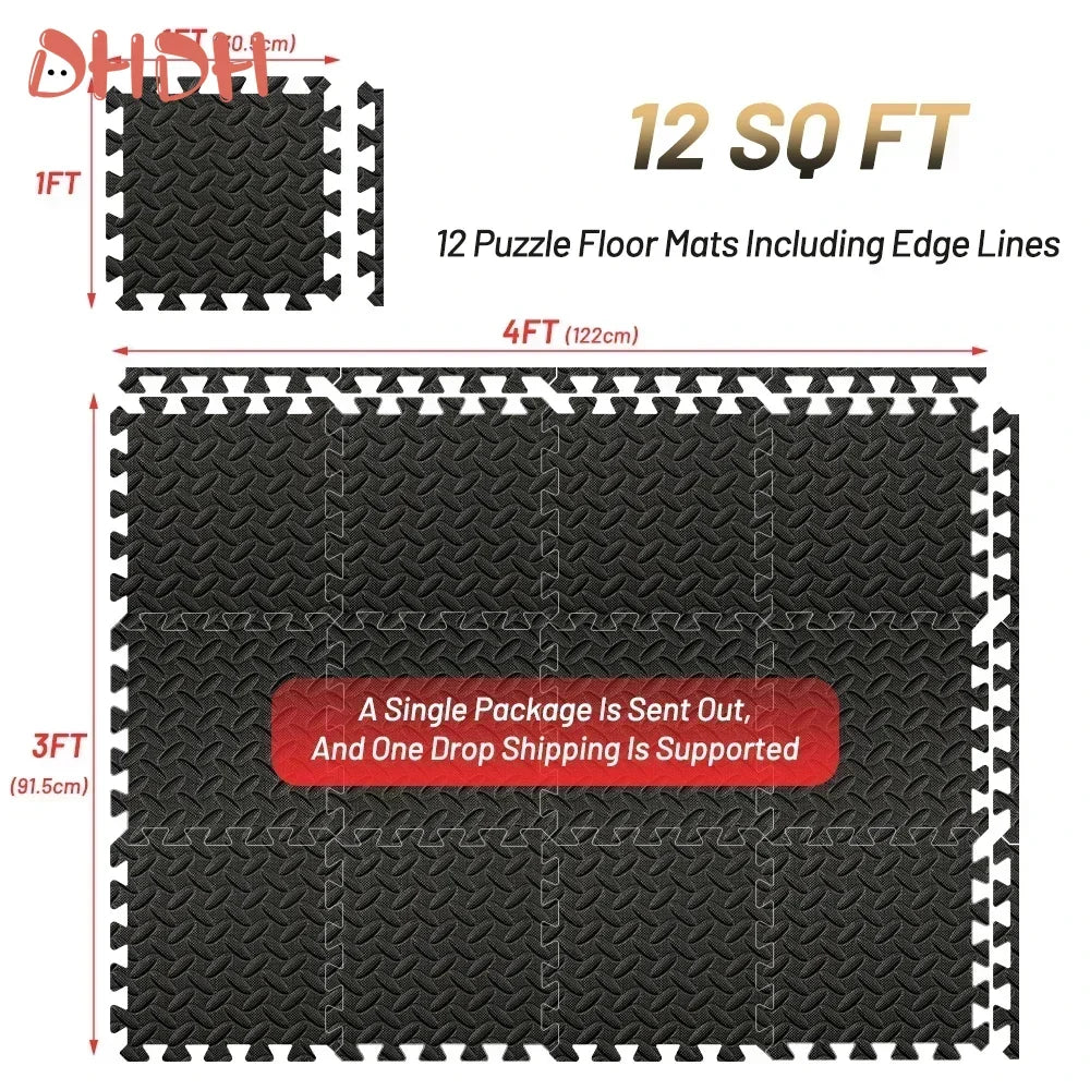 4~20Pcs Puzzle Fitness Mat, Eva Interlocking Foam Floor Tiles for Home Gym, Home Gym Equipment Mat, Non-Slip Floor Mat for Kids