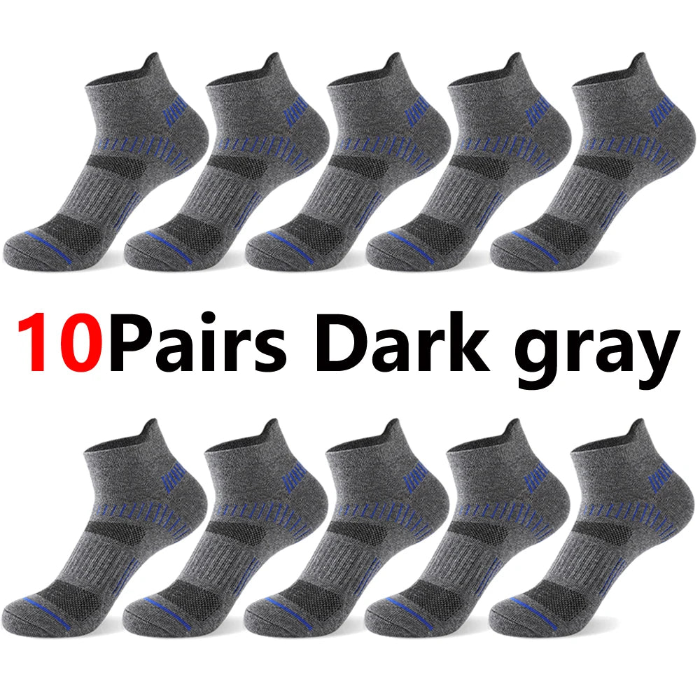 5/10/30 Pairs Men's Cotton Sports Socks Set Mesh Breathable for Running Basketball Cycling Short Male Socks